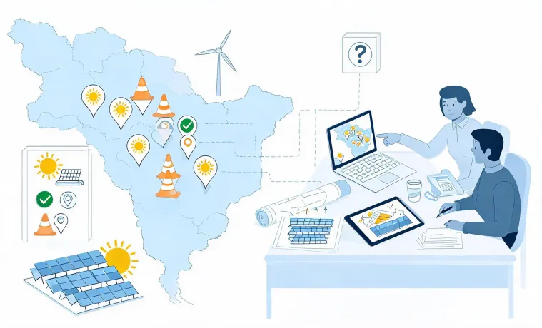 Solar project support planning map