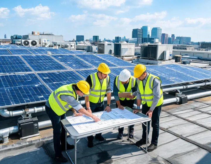 Commercial rooftop solar project under technical review
